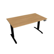 Pracovný stôl Motion, PO, 2S, 140x70,5-120,5x80 cm, dub/čierna