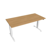 Pracovný stôl Motion, ZO, 3S, 160x61 - 128x80 cm, dub/biela