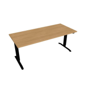 Pracovný stôl Motion, ZO, 2S, 180x70,5-120,5x80 cm, dub/čierna