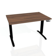 Pracovný stôl Motion, PO, 3S, 140x61 - 128x80 cm, orech/čierna