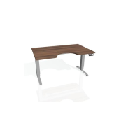 Pracovný stôl Motion Ergo, PO, 3S, 140x61-128x90 cm, orech/sivá