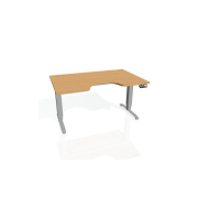 Pracovný stôl Motion Ergo, PO, 3S, 160x61-128x90 cm, buk/sivá