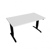 Pracovný stôl Motion, ZO, 3S, 140x61 - 128x80 cm, biela/čierna