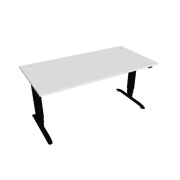 Pracovný stôl Motion, ZO, 3S, 160x61 - 128x80 cm, biela/čierna